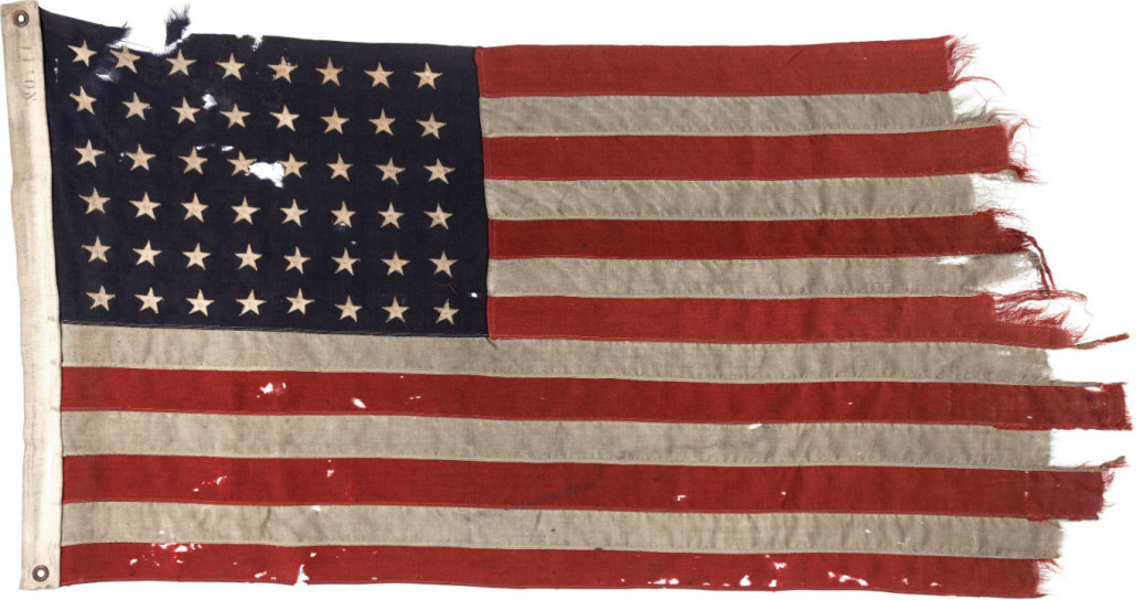 The U.S. flag that led the charge to Utah Beach on D-Day, June 6, 1944. Heritage Auctions image.