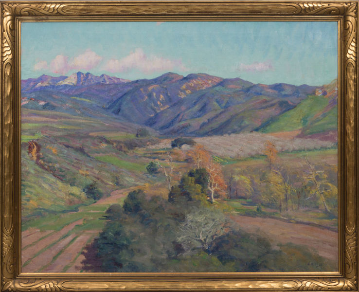  Lot 11 - Arthur Merton Hazard (1872 1930), 'Mountain Landscape,' oil, 1925. Gray's image