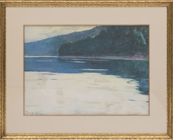 Lot 68 - Frank Weston Benson (1862- 1951), 'Study for Twilight,' watercolor, 1929. Gray's image 