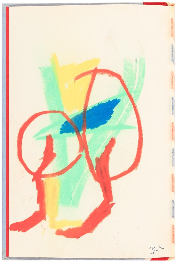 Original pastel from Bukowski's 'Post Office.' PBA Galleries image
