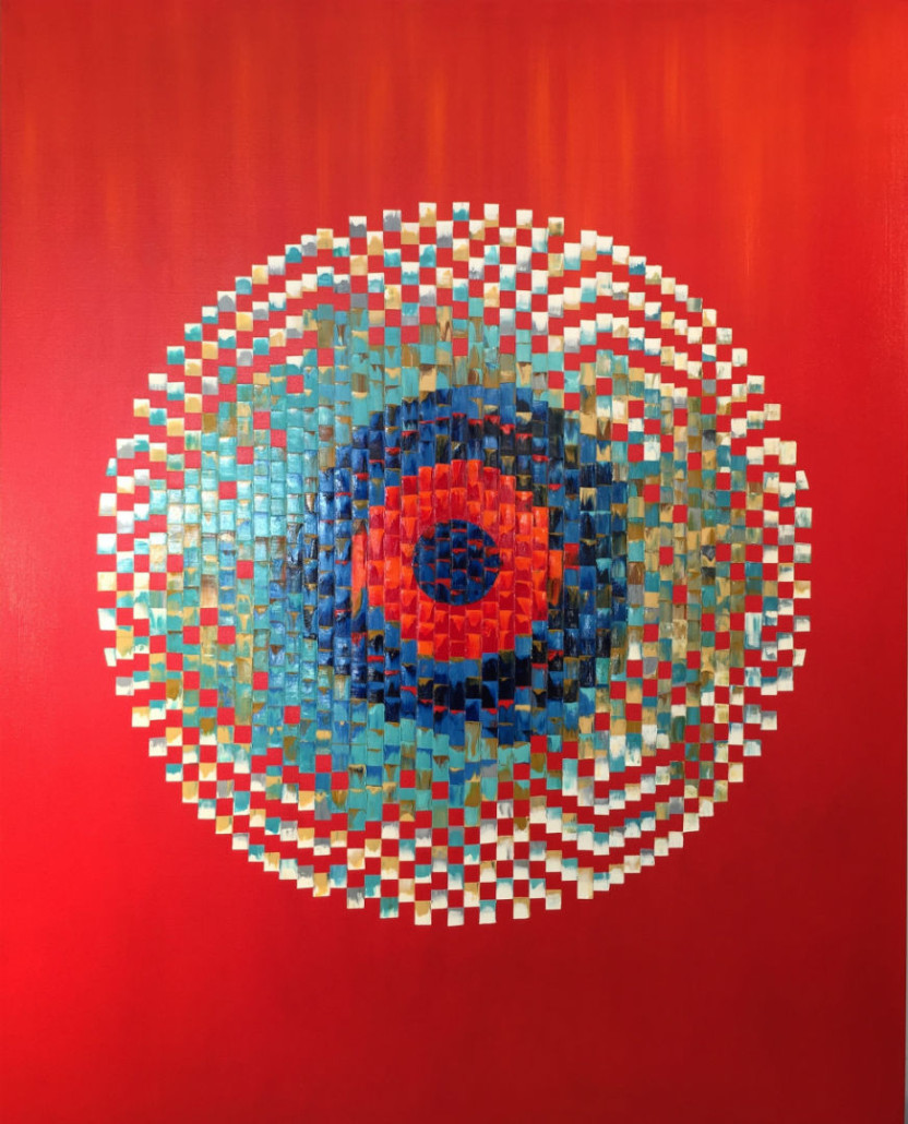 Nina K, ‘Seeing Red,’ 60 x 48 inches, oil painting on canvas, $7,400. Coda Gallery image