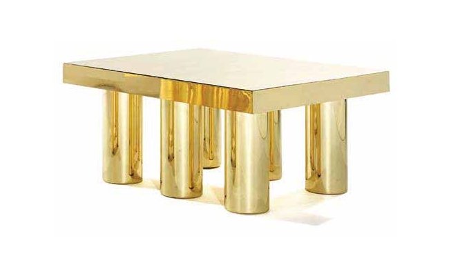 Two Studio Superego brass coffee tables. Estimate: 4,000–4,500 euros. Nova Ars image