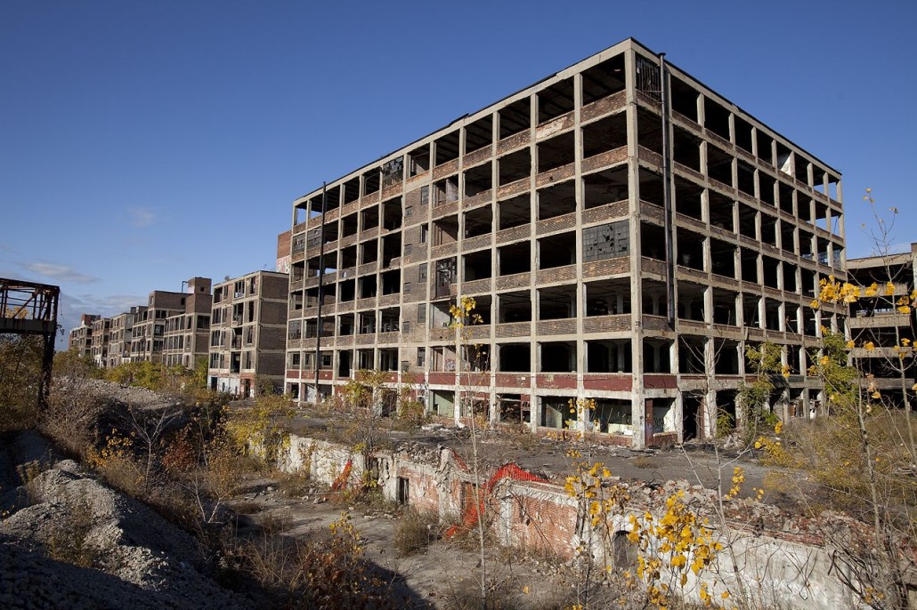 Albert Kahn designed the Packard automobile factory, which closed in 1958 and is now in ruins. Image by Albert duce. This file is licensed under the Creative Commons Attribution-Share Alike 3.0 Unported license.