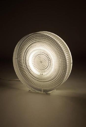 U. La Pietra, Ruota lamp, limited edition, Altuglas, neon light, 23.6 inches diameter. Nova Ars image
