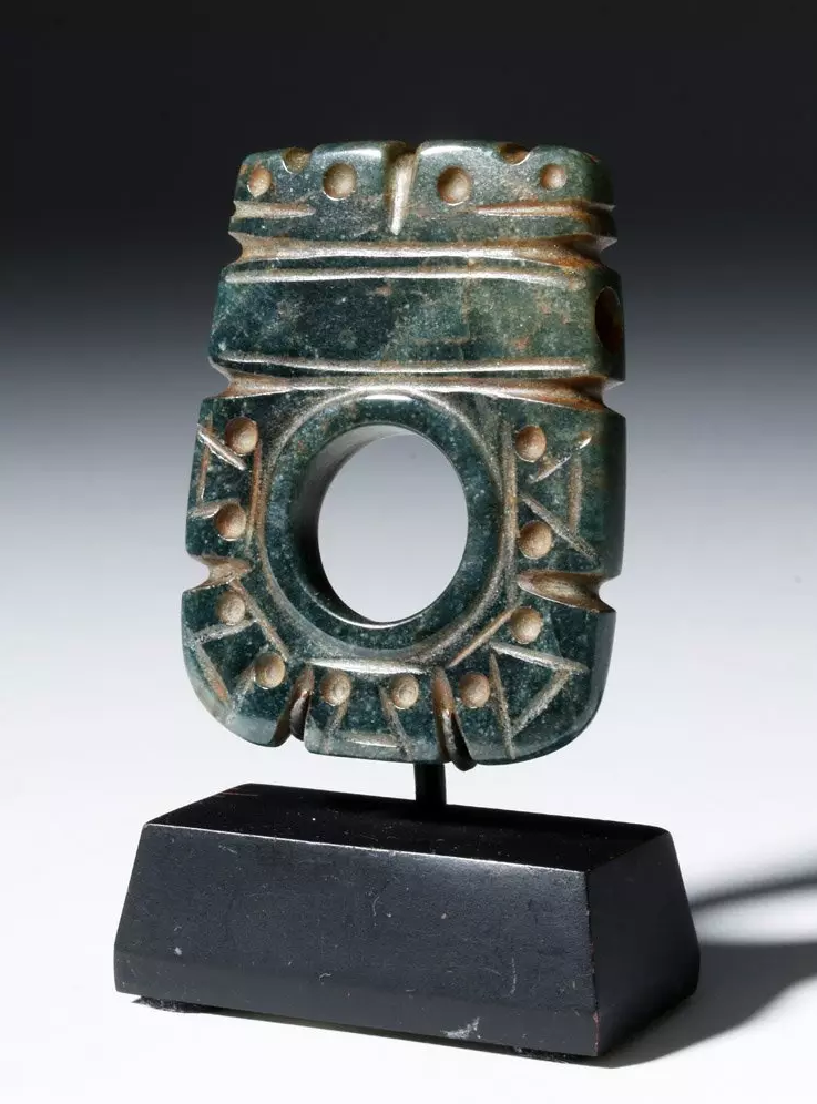 Rare and fine Pre-Columbian Costa Rican carved green jade pendant, circa 1-500 CE, est. $1,000-$2,500