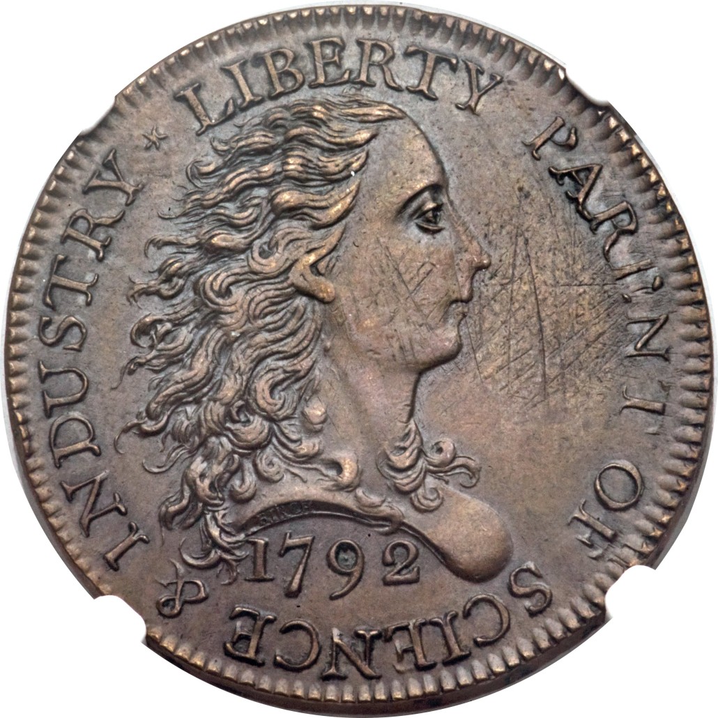 U.S.1792 Birch Cent. Price realized: $717,000. Heritage Auctions image