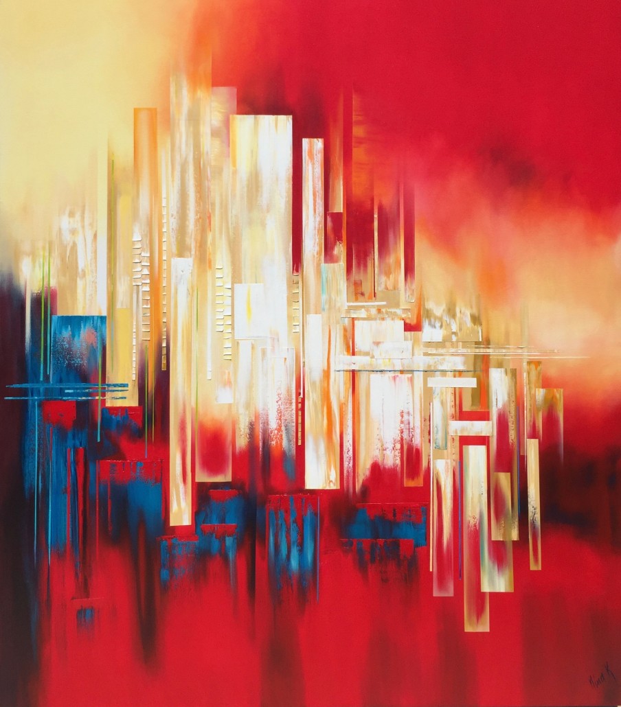 Nina K Cullen, Hot Summer Night, oil on canvas, 68 x 60 inches