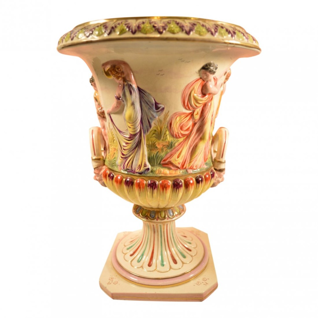 This 11 1/2-in-tall Capo-di-Monte porcelain vase is expected to sell for $350-$450. Jasper52 image