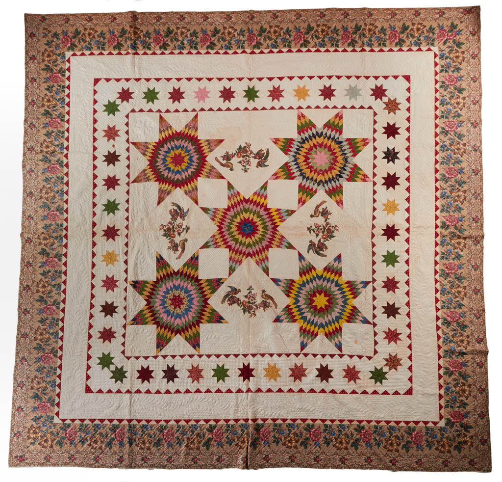 Maryland appliquéd and pieced quilt, lot 1, $9,360. Jeffrey S. Evans & Associates image