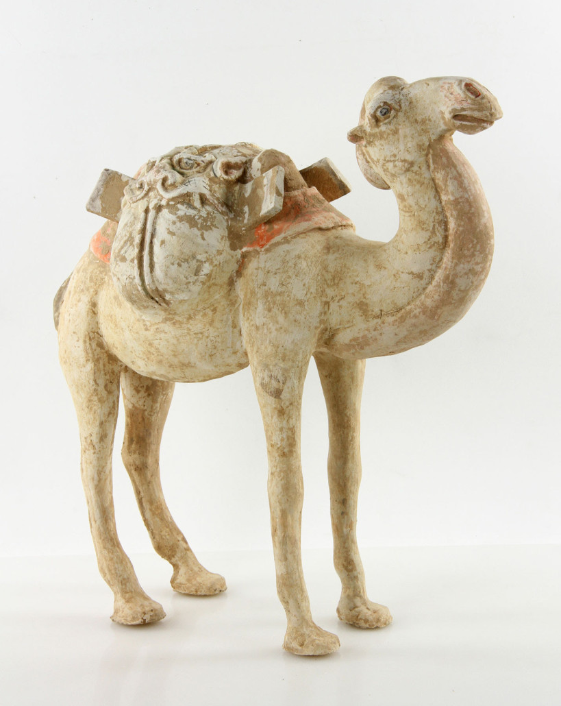 Chinese Tang dynasty pottery camel. Kaminski Auctions image
