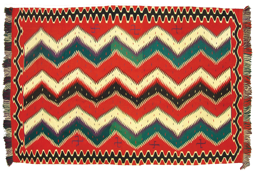 Navajo rug/weaving Germantown blanket, made around 1890, in excellent condition after some professional restoration, 56 inches by 91 inches (est. $15,000-$30,000) Allard Auctions Inc. image