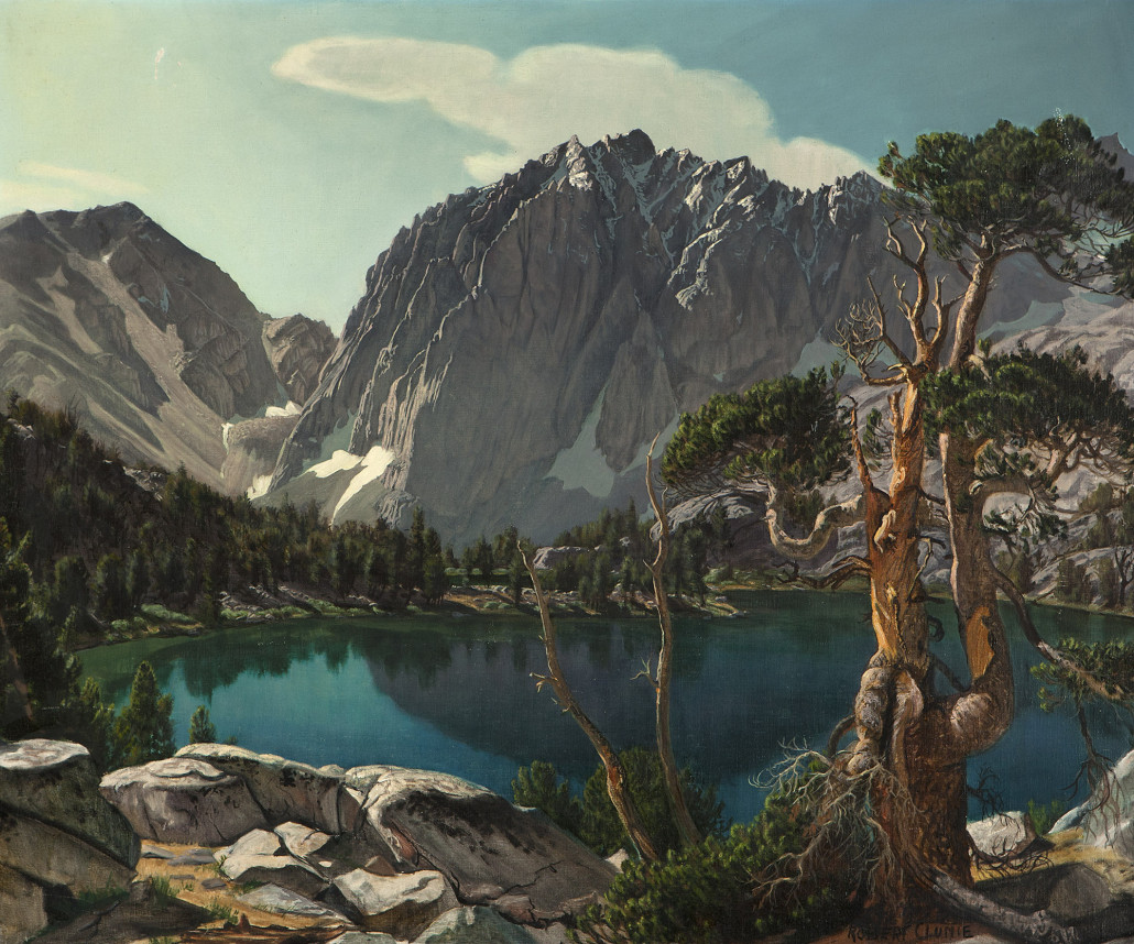 Robert Clunie’s (1895-1984 Bishop, Calif.) '4th Lake and Mt. Temple Crag' is one of a number of California landscapes that exceeded expectations at Moran’s July 30 Studio Auction, earning $5,400 at the block.