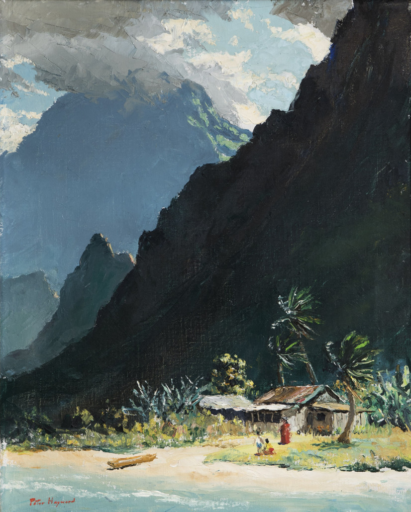 Peter Hayward’s (1905-1993) Hawaii tropical landscape was hotly contested online, realizing $3,900.