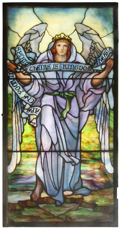 One of the eight Tiffany windows. Fontaine's Auction Gallery image