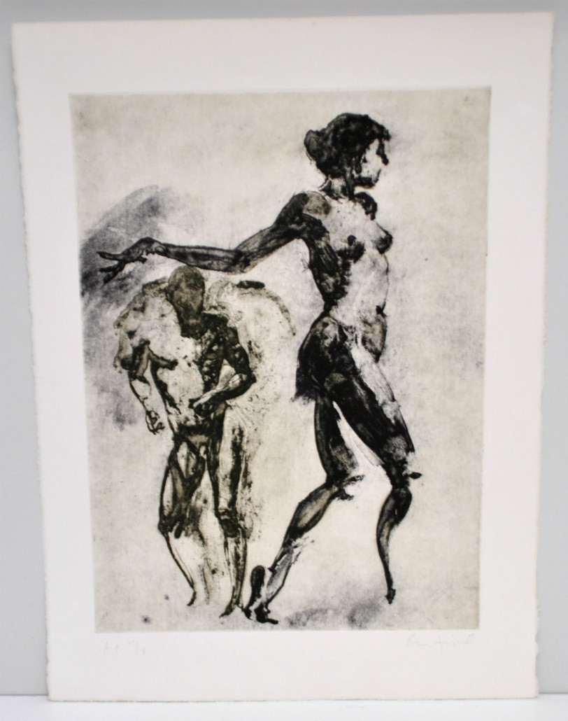 Signed Eric Fischl etched solar print, Untitled, 1994 artist proof 17/18, 30 x 22 inches. Charleston Estate Auctions image