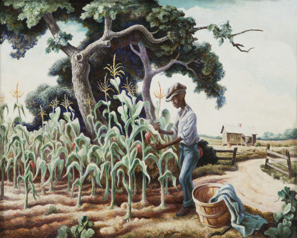 Thomas Hart Benton's 'Roasting Ears,' 1938, is estimated at $700,000-$900,000. Dallas Auction gallery image