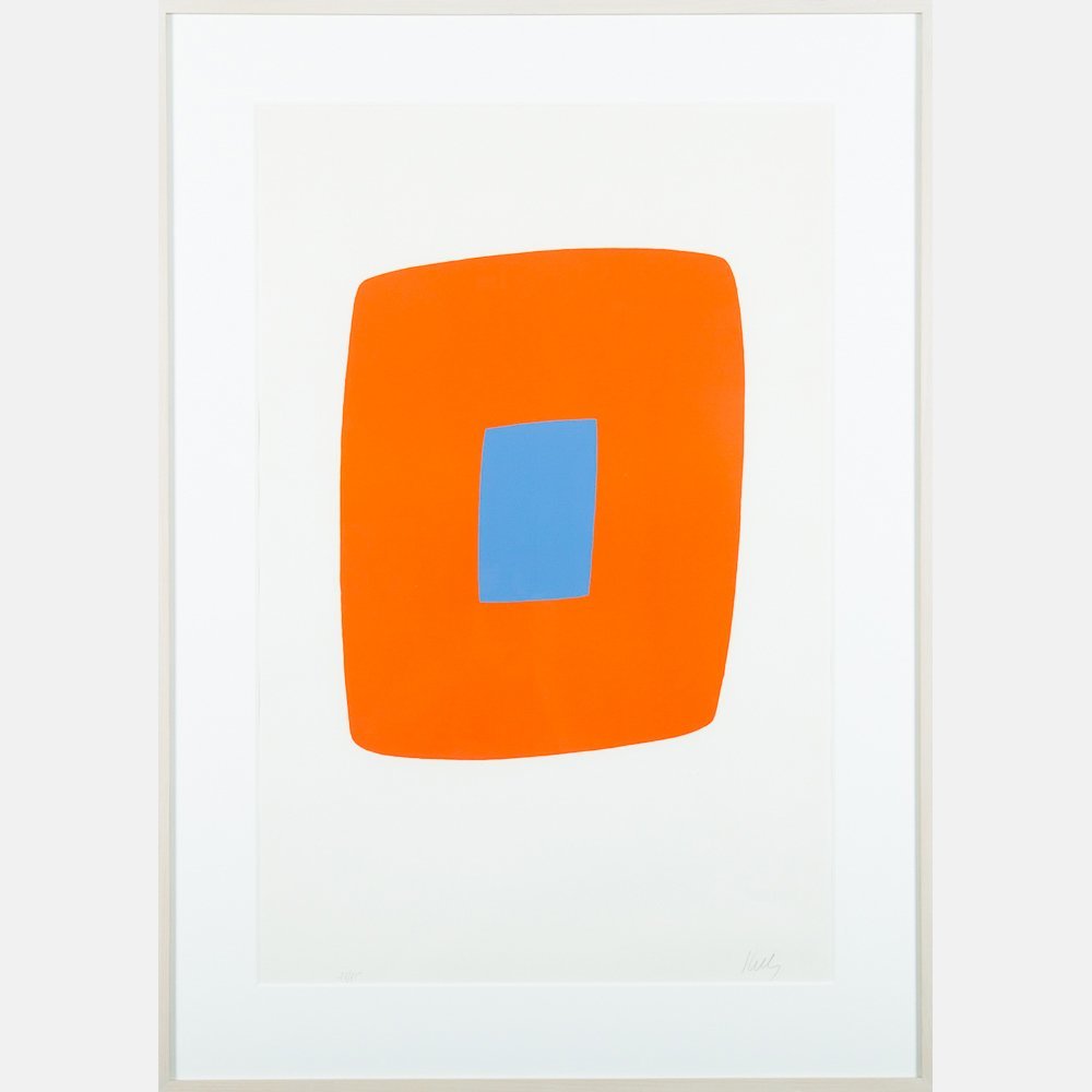 Ellsworth Kelly (b. 1923), ‘Orange with Blue,’ silkscreen, 1964/5. Gray’s Auctioneers image