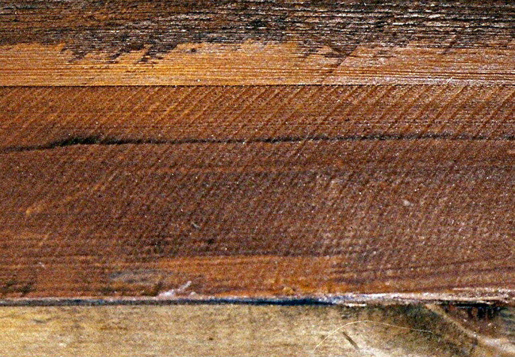 Nothing but a circular saw makes the characteristic marks seen on this drawer bottom.
