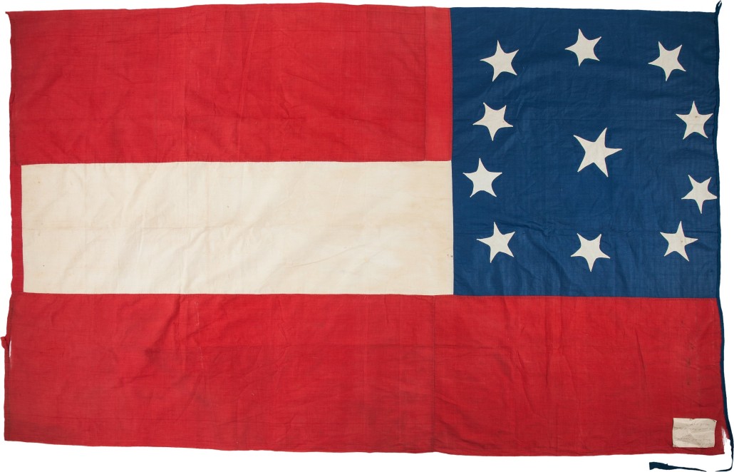 The reverse side of the Belle Boyd Confederate flag has 11 stars. Heritage Auctions image