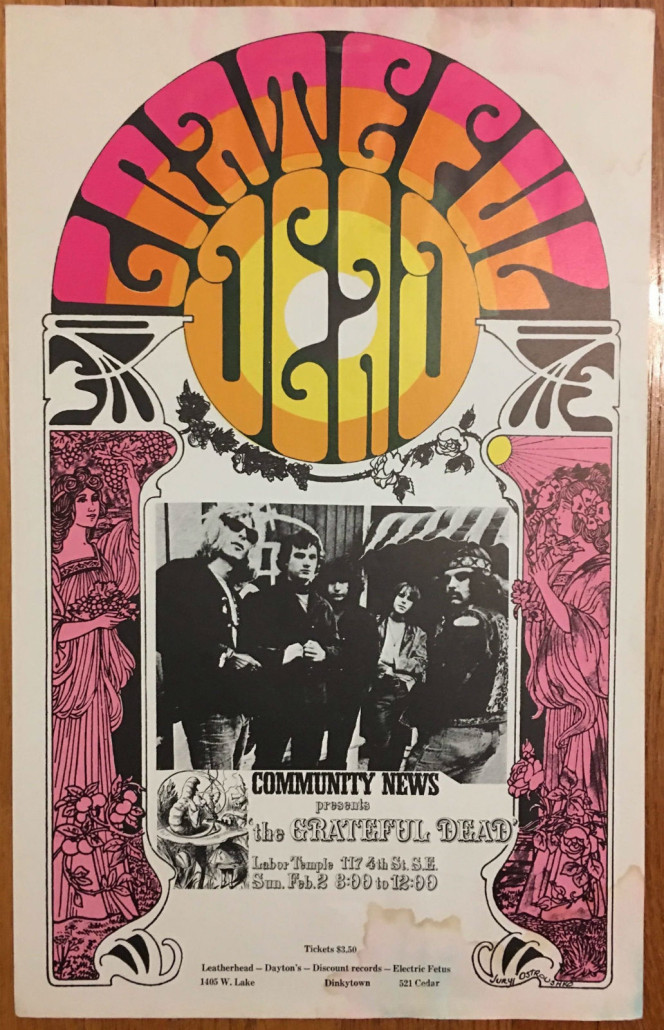 Very first Labor Temple poster, Grateful Dead, 1969. Estimate: $2,500-$4,500. Pashco Posters image