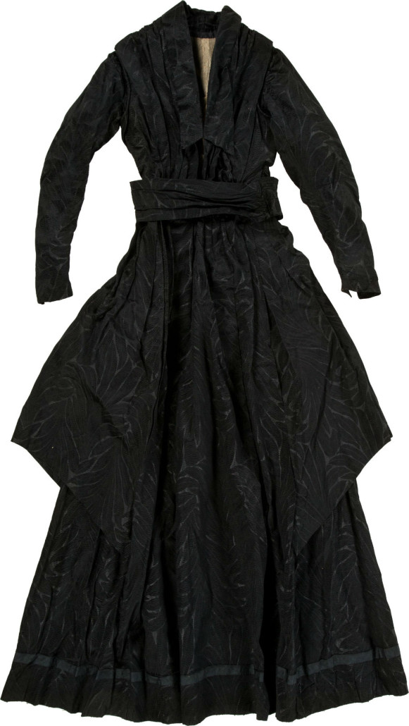 Mrs. Lincoln’s silk mourning dress. Price realized: $100,000. Heritage Auctions image