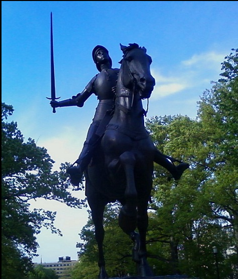 Joan of Arc statue in Meridian Hill Park, Washington, D.C. Image licensed under the Creative Commons Attribution-Share Alike 3.0 Unported license