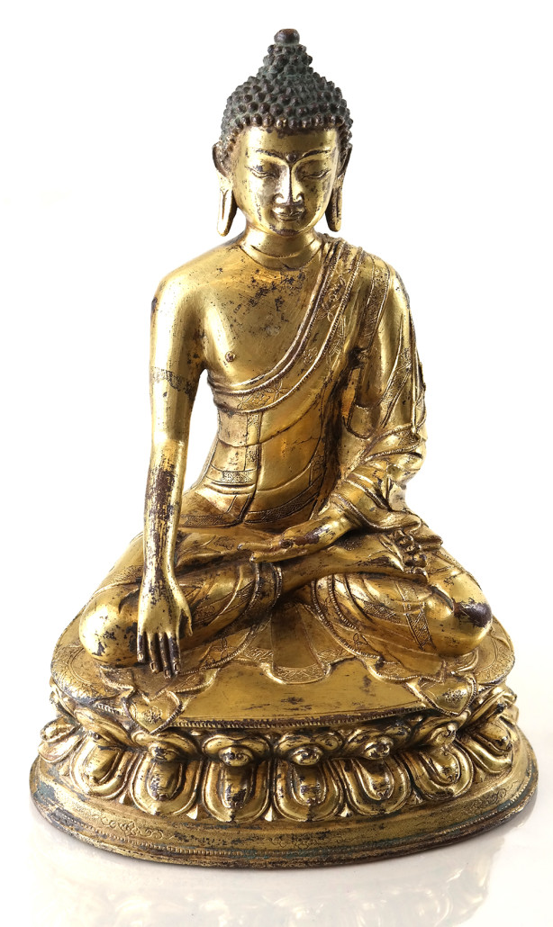 Tibetan gilt bronze Shakyamuni