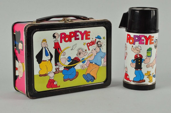 Popeye lunchbox with matching thermos, sold for $1,200