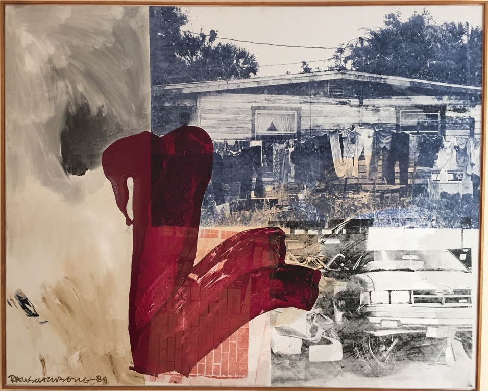 Robert Rauschenberg, ‘Bumper’ from Salvage Series, acrylic on linen canvas, 51 1/2 x 64 inches, 1984. Price realized: $400,000. Carlyle Auctions image
