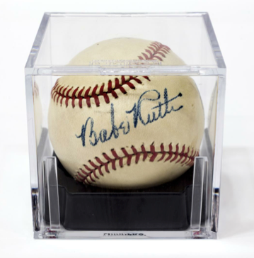 Authenticated Babe Ruth autographed baseball. Austin Auction Gallery image