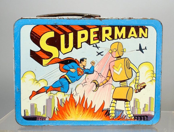 1954 Superman Lunch Box with graphics nicely intact. Est. $200-$400