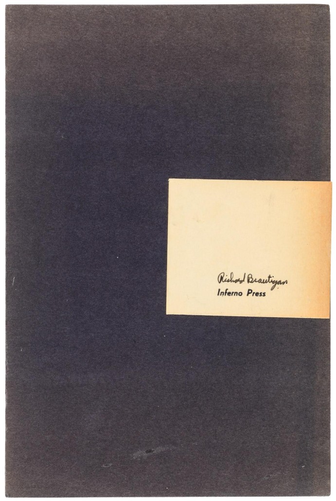 First edition of Richard Brautigan's 'The Return of the Rivers.' PBA Galleries image 