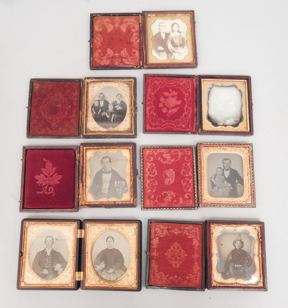 A selection of daguerreotypes to be sold during the Books & Ephemera session