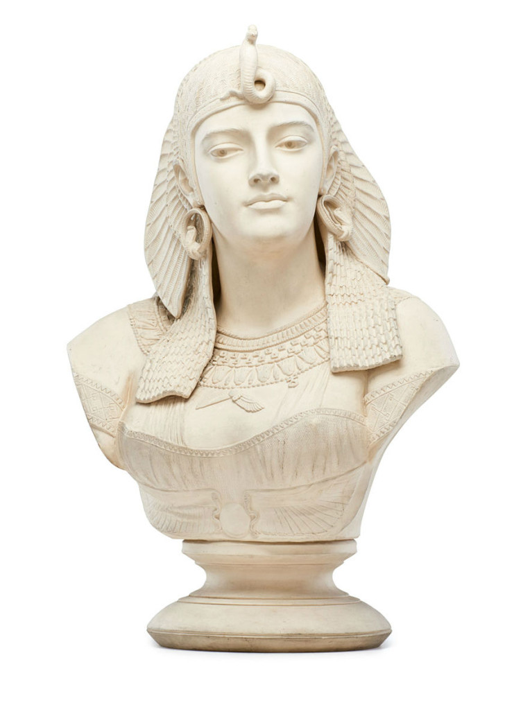Isaac Broome, parian bust of Cleopatra, Trenton, N.J., 1914, 25 x 17 x 12 inches. Estimate: $9,000-$12,000. Rago Arts and Auction Center image