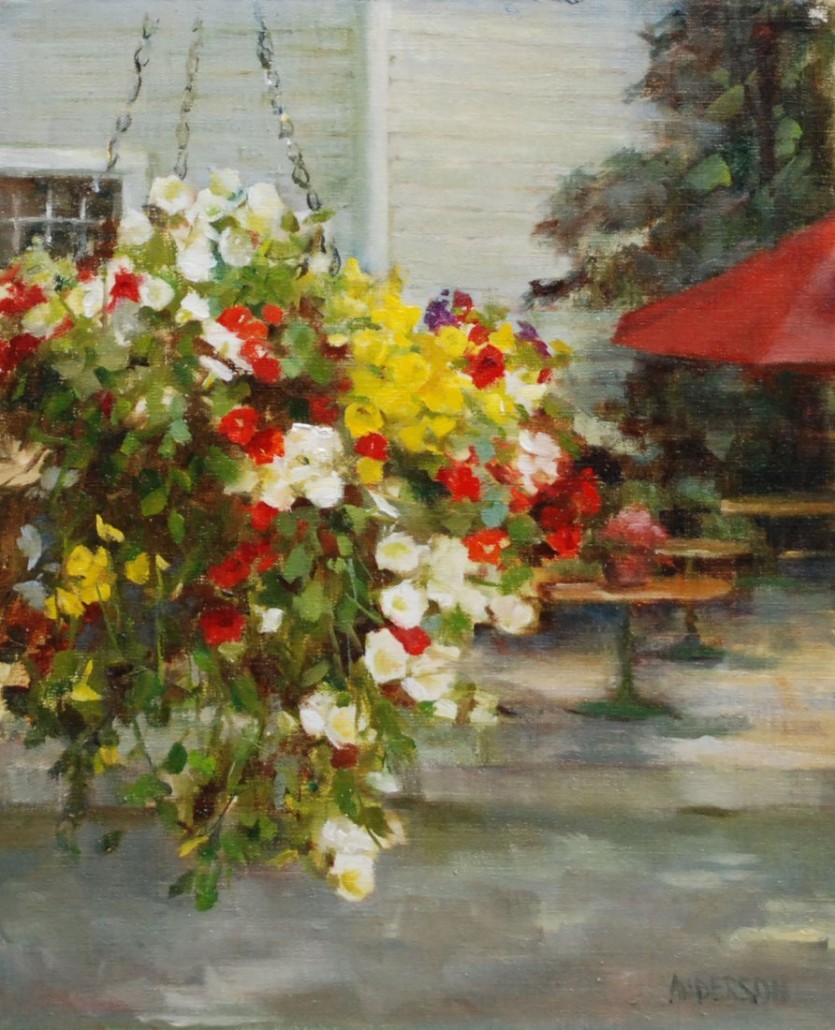 Kathy Anderson, 'The Flower Shop,' plein air, oil on canvas. Estimate: $1,900-$2,500. Salmagundi Club image