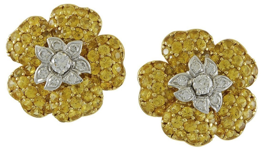 Diamond sapphire earrings, 1.5 ctw. Estimate: $6,000-$8,000. Jasper52 image