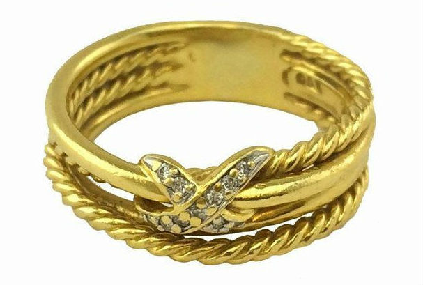 David Yurman 18K gold X crossover diamond ring. Estimate: $900-$1,000. Jasper52 image