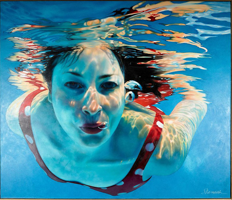Lorraine Shemesh (American, b. 1949), ‘Exhale,’ 1995, oil on canvas (framed); signed; 69 1/8 x 80 5/8 inches. Estimate: $15,000-$25,000. Rago Arts and Auction Center image