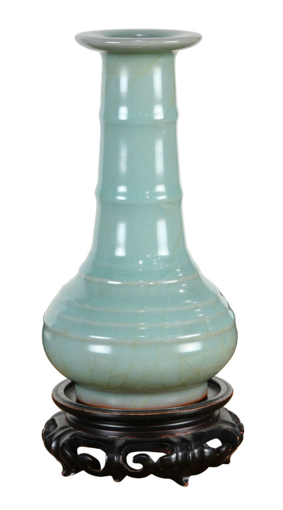 his Chinese Longquan Guan-type vase sold for $84,700. Clars Auction Gallery image