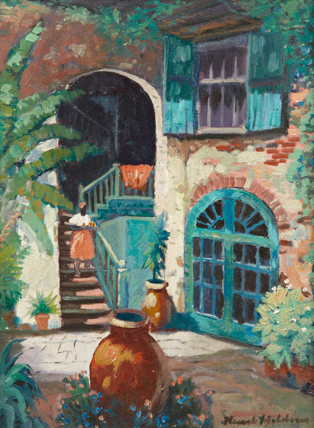 Paintings by New Orleans and Southern regional artists abound at the auction. This painting by Knute Heldner (1877-1952) has a $4,000-$6,000 estimate. Crescent City Auction Gallery image 