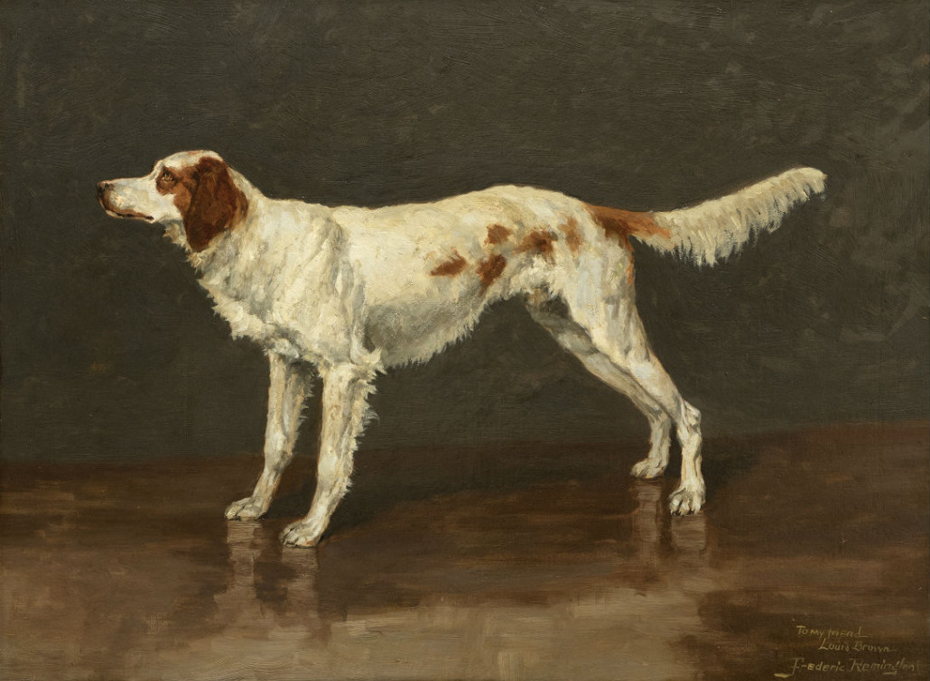 This portrait of an English setter by Frederic S. Remington will be brought to the auction block with a $50,000-$70,000 estimate. John Moran Auctioneers image