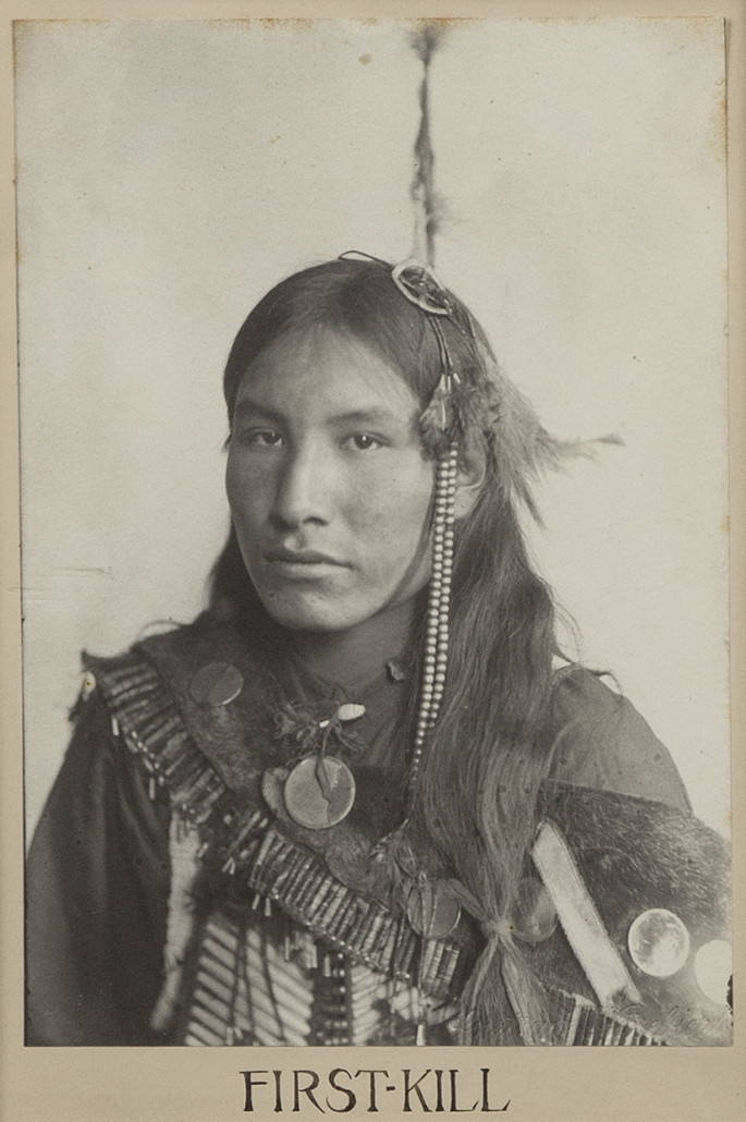 Gertrude Stanton Kasebier’s portrait of a young Native American man handily exceeded the $300-$500 estimate, realizing $1,342. John Moran Auctioneers image