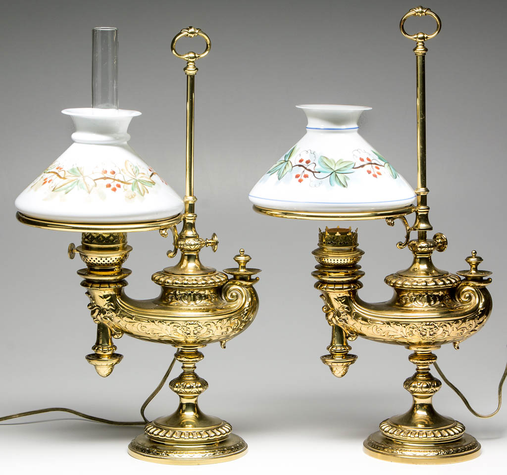 A fine selection of other Victorian lighting including rare student and parlor lamps. Jeffrey S. Evans & Associates image 