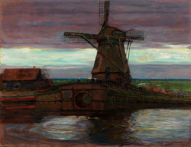 Piet Mondrian (Dutch, 1872-1944), ‘Stammer Mill with Streaked Sky,’ 1905-1907, oil on canvas. Unframed: 29 1/4 × 38 inches (74.3 × 96.52 cm). Purchase: William Rockhill Nelson Trust through the George H. and Elizabeth O. Davis Fund