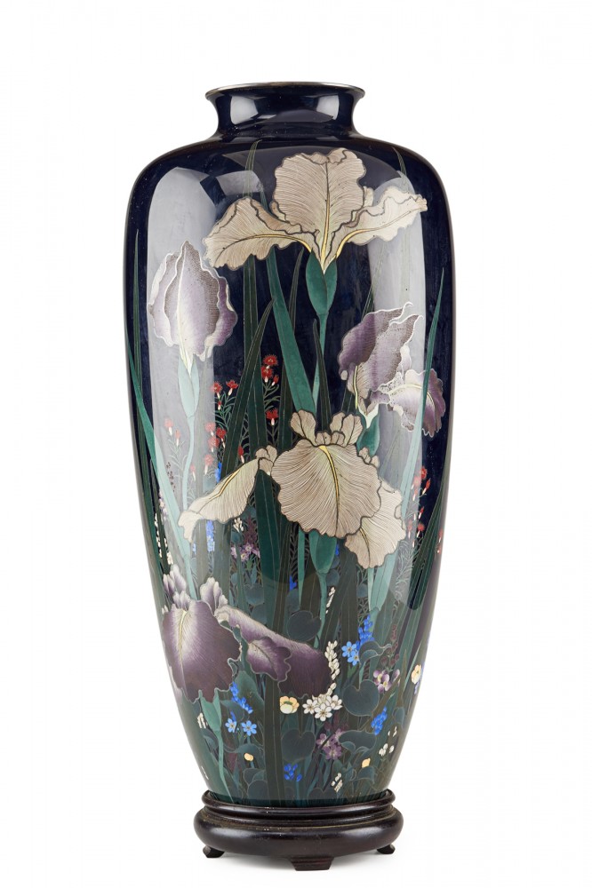 silver-and-cloisonne-vase