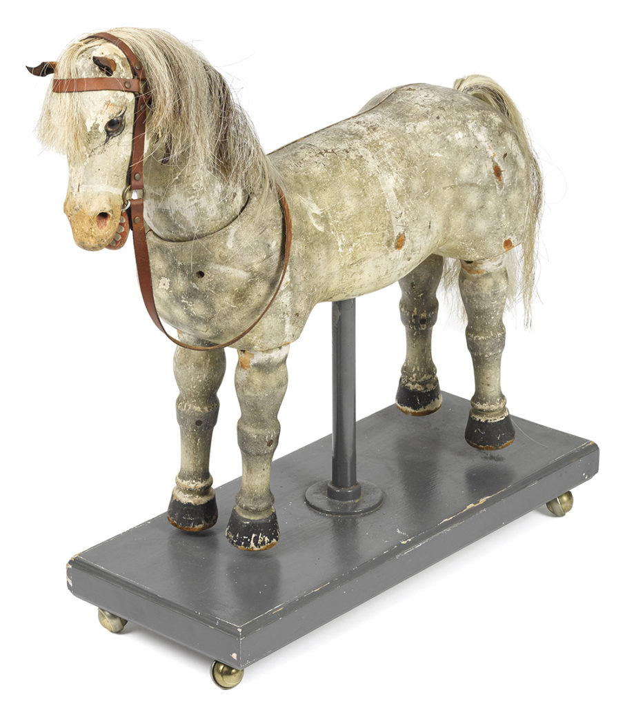 Rare, large Schoenhut painted-wood Pony Blitz riding horse, est. $3,000-$6,000