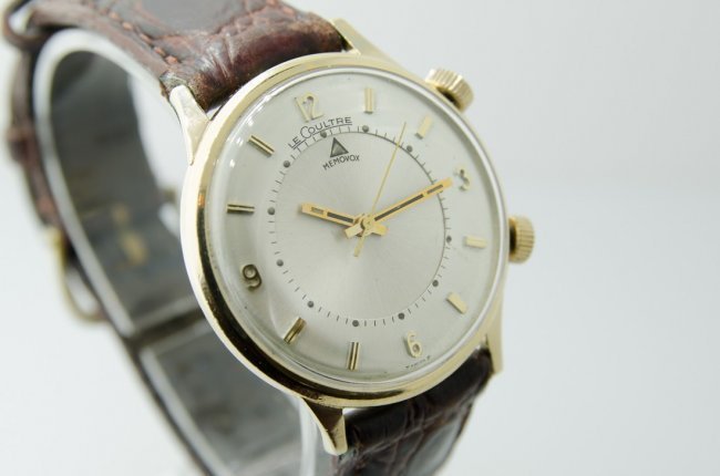 LeCoultre Memovox alarm watch, circa 1960, gold-filled case. Estimate: $1,000-$1,500. Jasper52 image. 