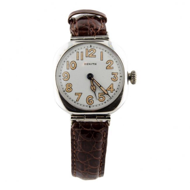 Zenith Swiss-made wristwatch, sterling silver case, 1918, porcelain dial. Estimate: $2,000-$2,500. Jasper52 image