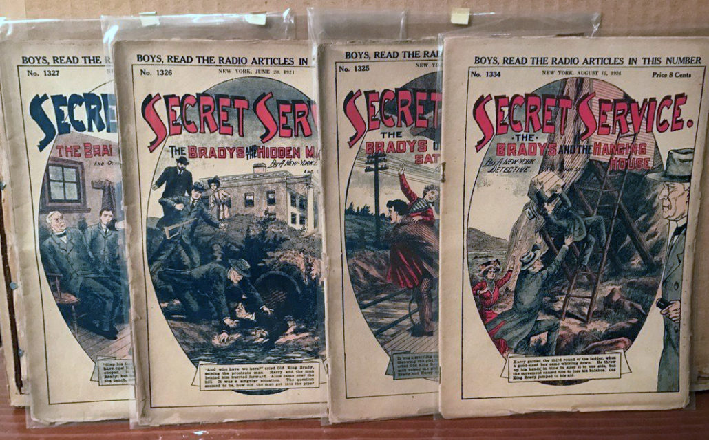 Five issues of 1919-1920 pulp fiction magazines including ‘New York Detective,’ Estimate: $100-$150. Jasper52 image