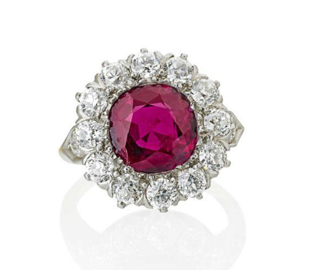 Tiffany & Co. ruby and diamond ring. Price realized: $62,500. Rago Arts and Auction Center image